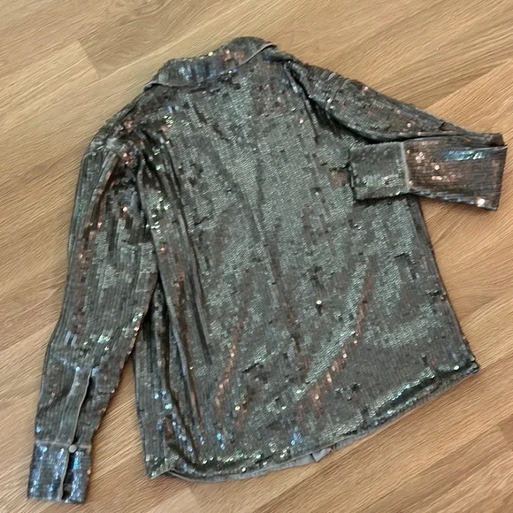 ASOS Sequin Lined Shirt Gorgeous Holiday Party - Picture 5 of 12